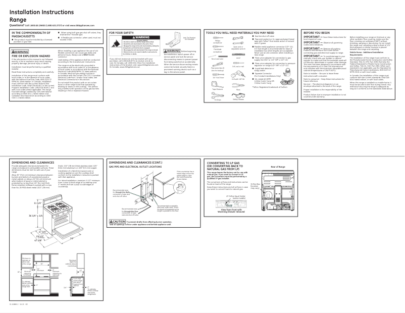 Página 1 del manual Guía de instalación GE Profile P2B940DEFBB