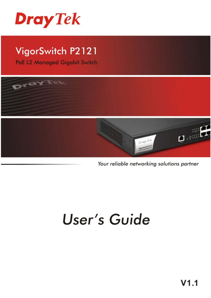 Image de la première page du manuel de l'appareil VigorSwitch P2121