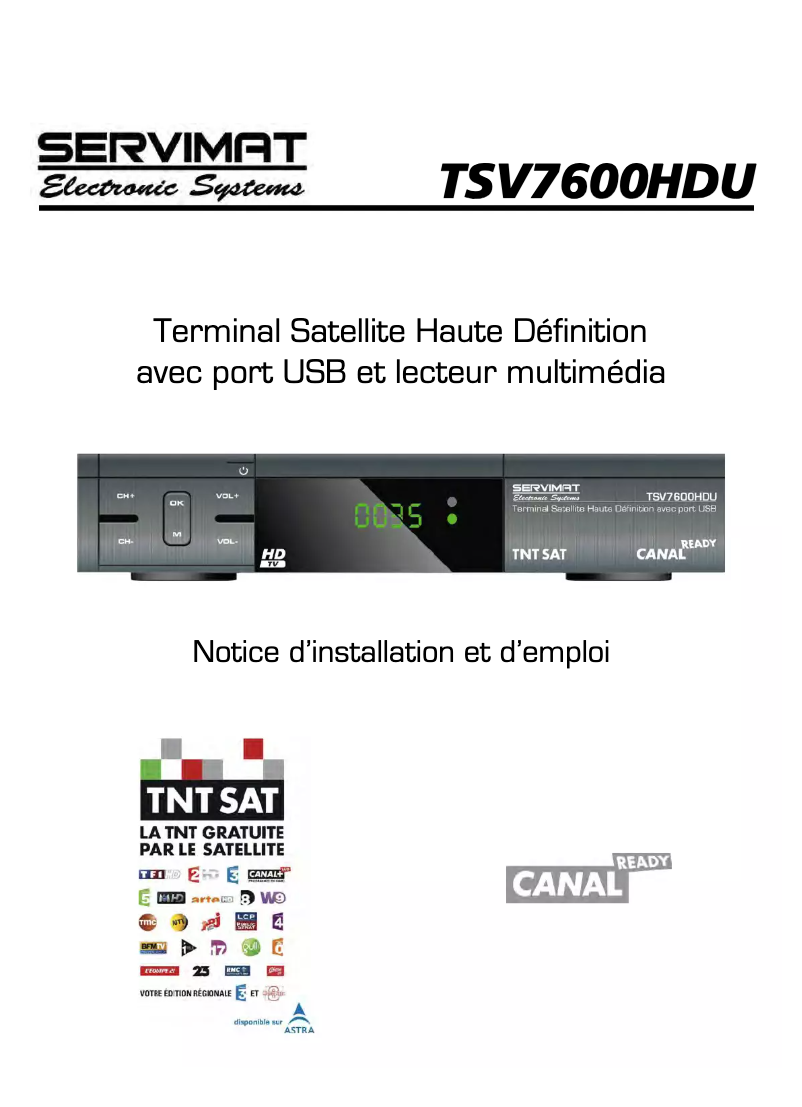 Page n°1 - Manuel utilisateur Servimat TSV76HDU