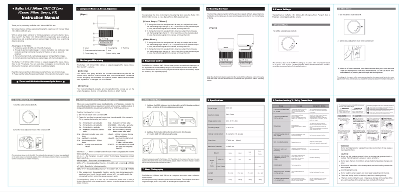 Page n°1 - Manuel utilisateur Rokinon Digital Photo 300M-S