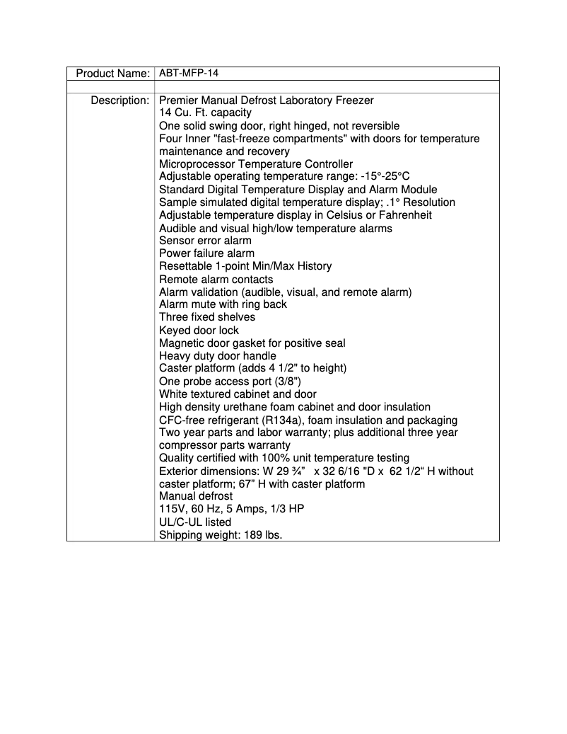 Image de la première page du manuel de l'appareil ABT-MFP-14