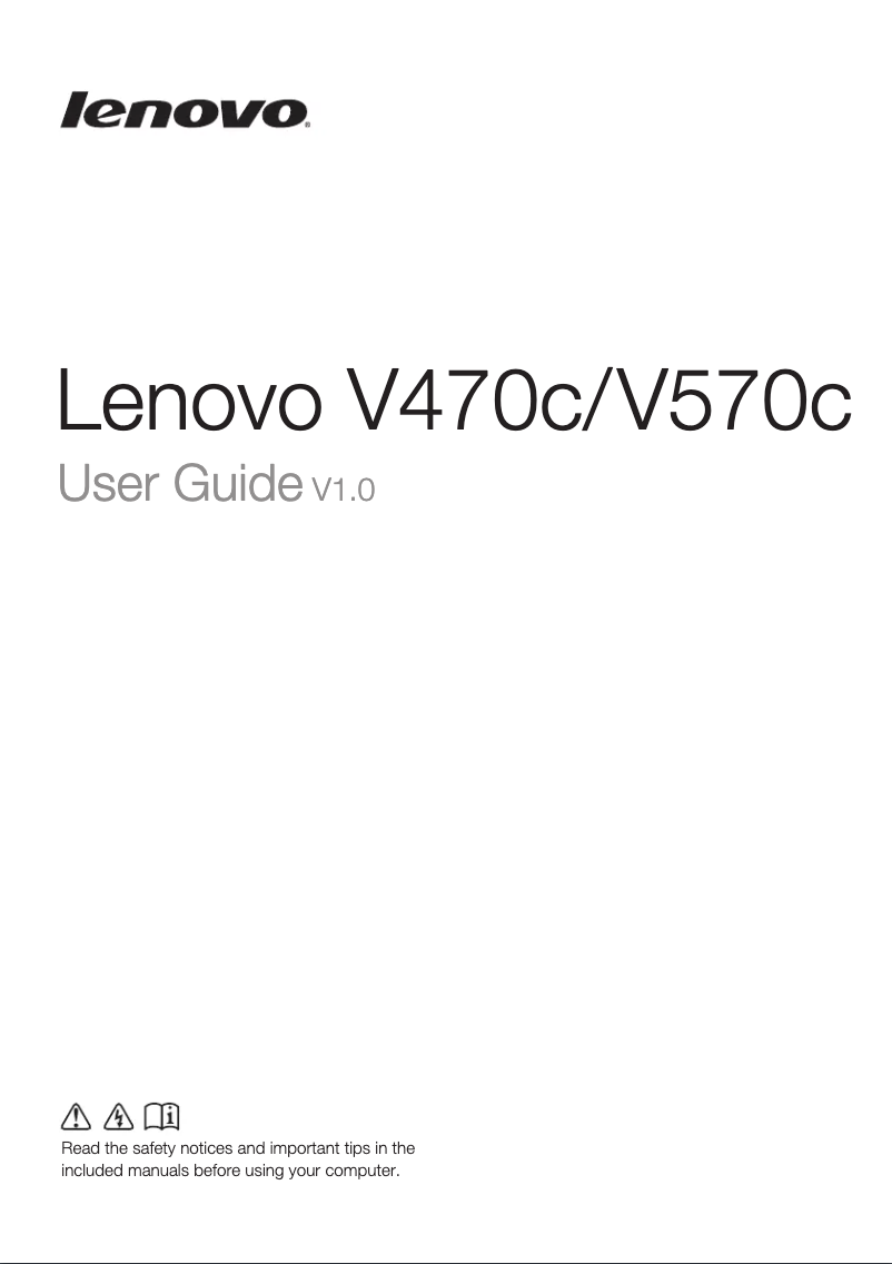 Page n°1 - Manuel utilisateur Lenovo V570c
