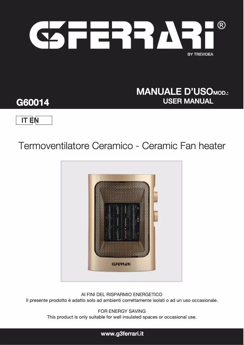 Image de la première page du manuel de l'appareil G60014