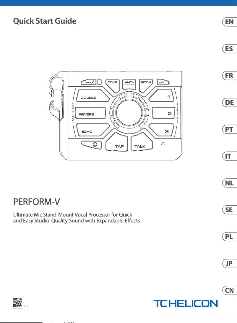 Page 1 de la notice Guide de démarrage rapide TC Helicon Perform-V