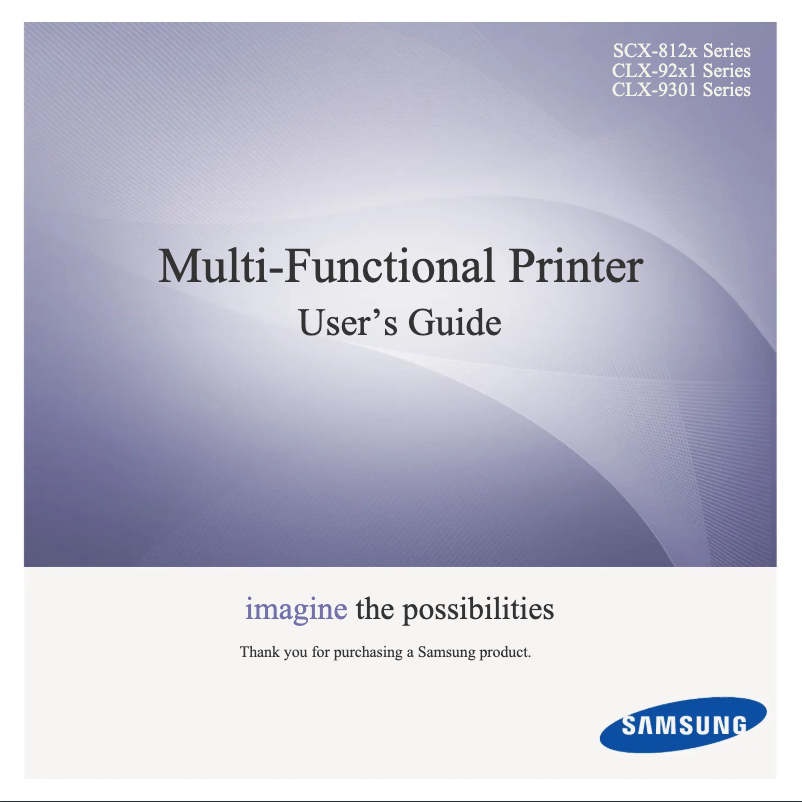 Page 1 de la notice Manuel utilisateur Samsung MultiXpress CLX-9201NA