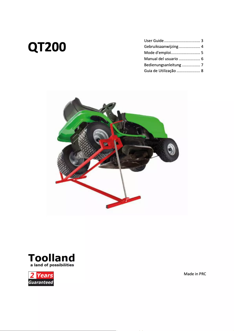 Page 1 de la notice Manuel utilisateur Toolland QT200