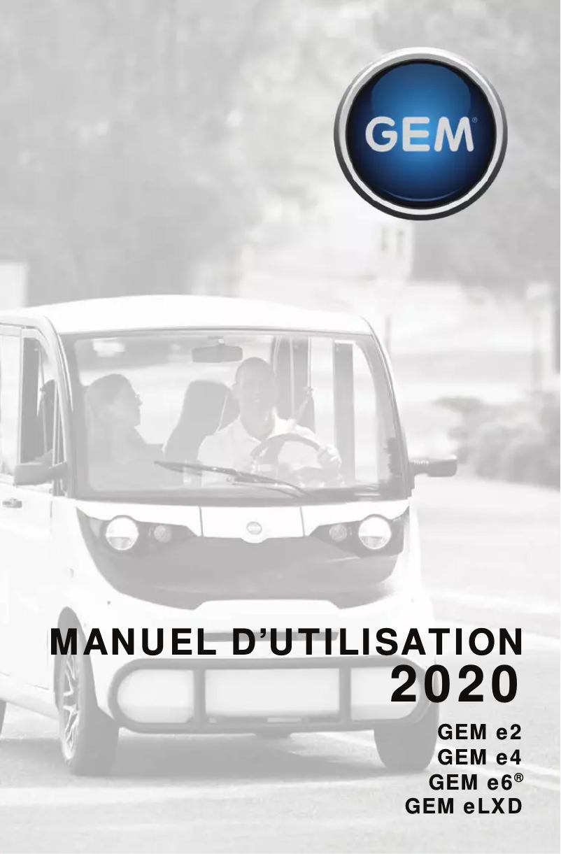 Page 1 de la notice Manuel utilisateur GEM e2 (2020)