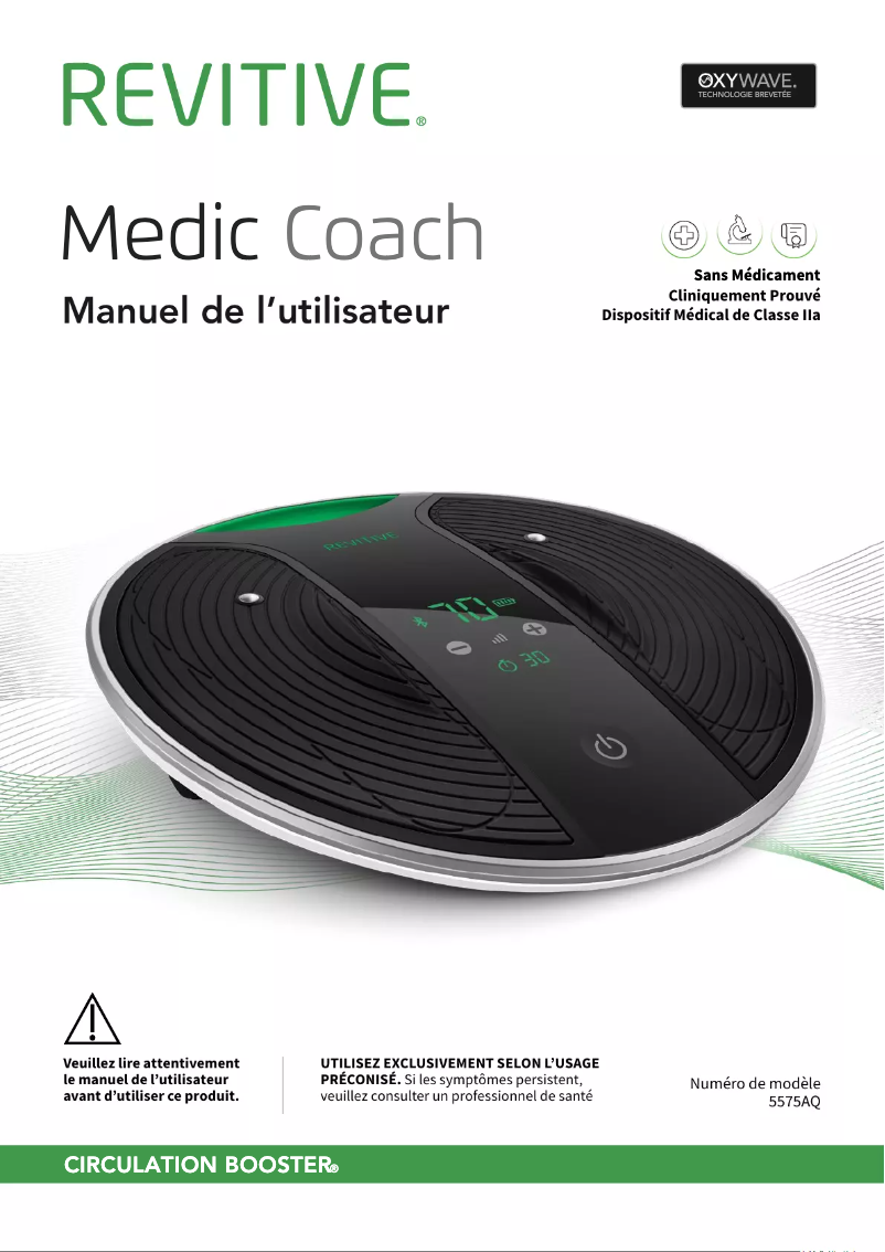 Page n°1 - Manuel utilisateur Revitive Medic Coach