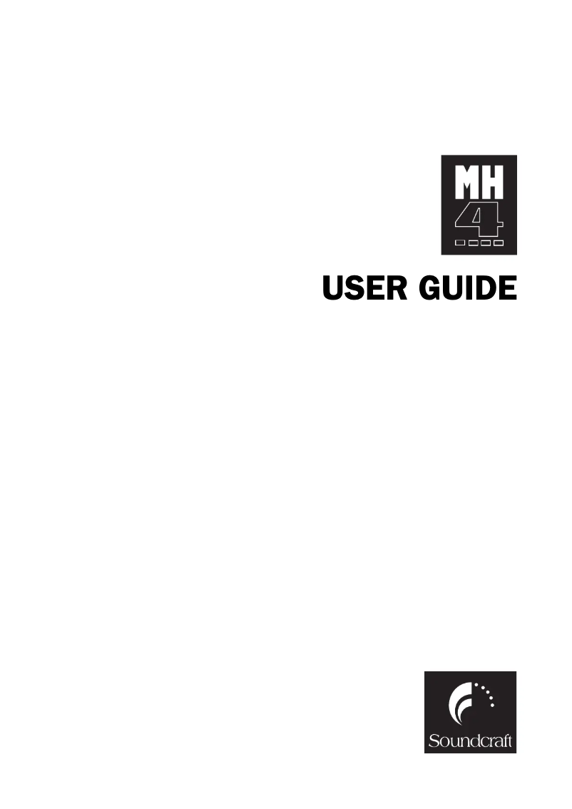 Page n°1 - Manuel utilisateur Soundcraft MH4