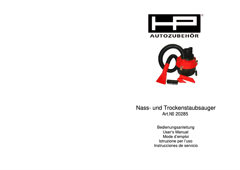 Image de la première page du manuel de l'appareil 20285