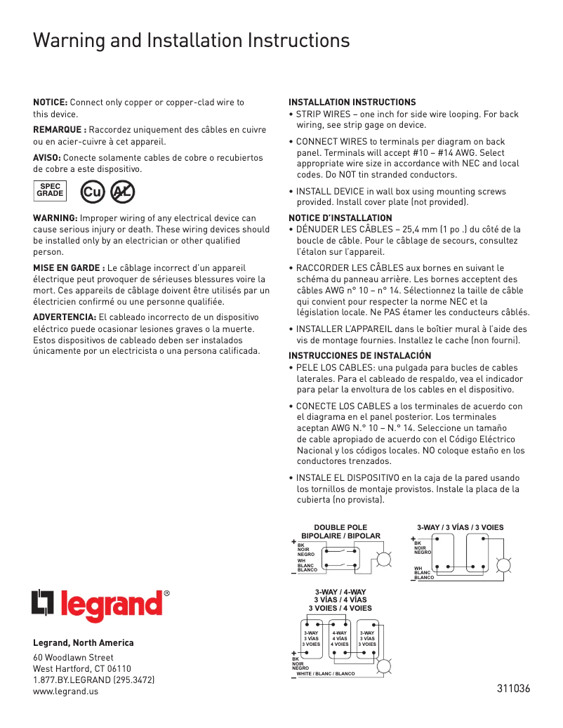 Página 1 del manual Manual de usuario Legrand TM874LA