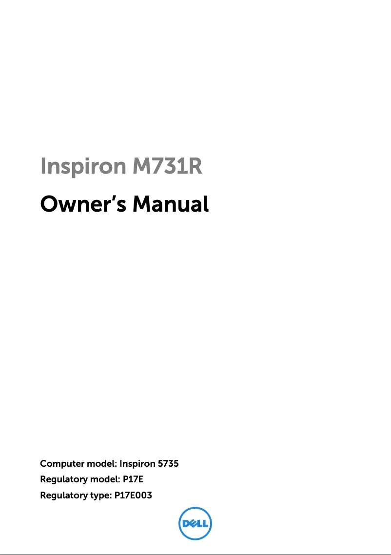 Image de la première page du manuel de l'appareil Inspiron M731R 5735