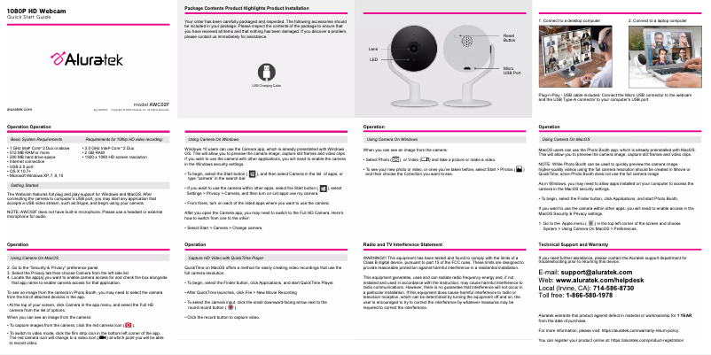 Page n°1 - Mode d'emploi Aluratek AWC02F