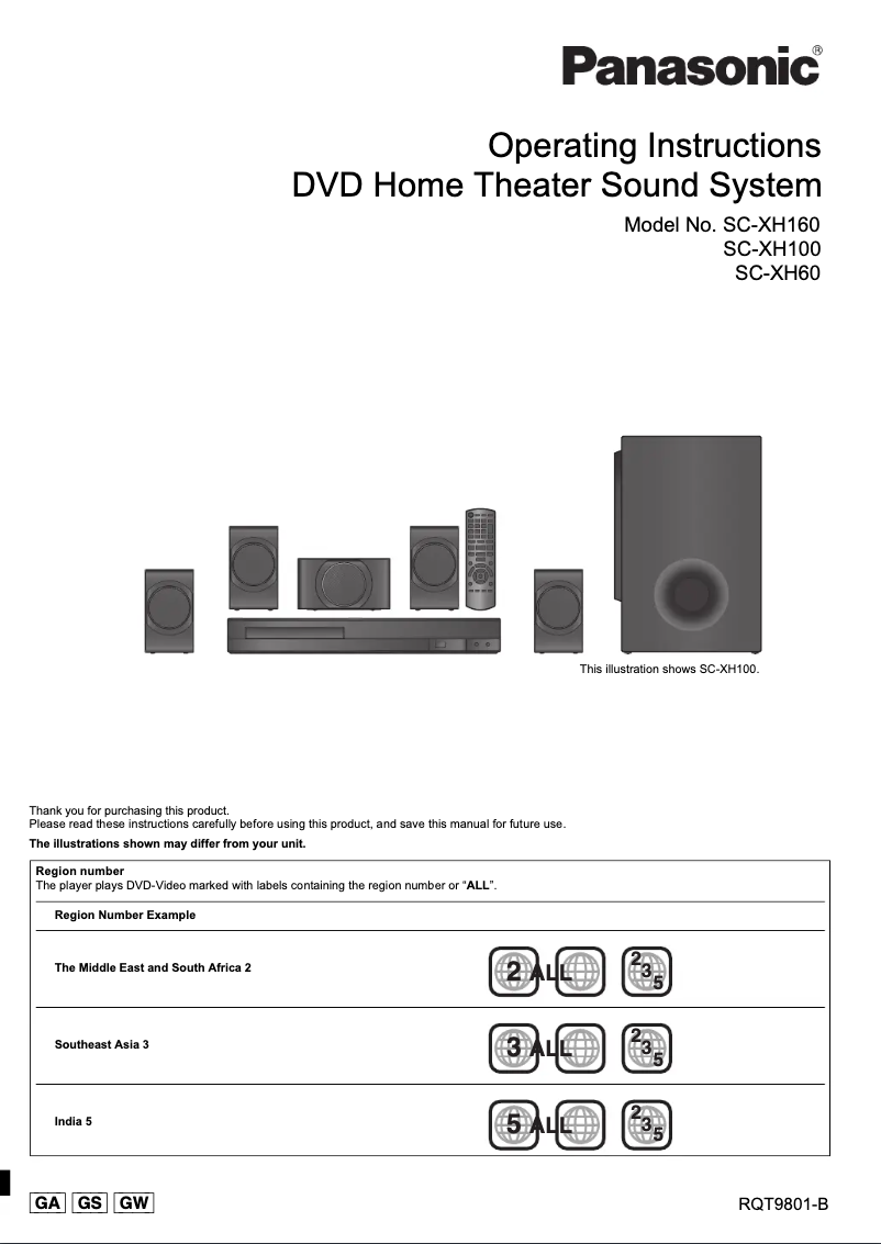 Page n°1 - Manuel utilisateur Panasonic SC-XH100