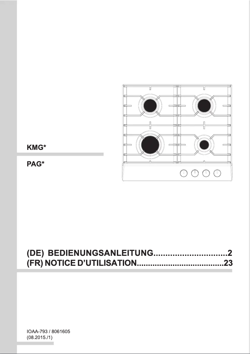 Page n°1 - Manuel utilisateur Amica KMG 13120 E
