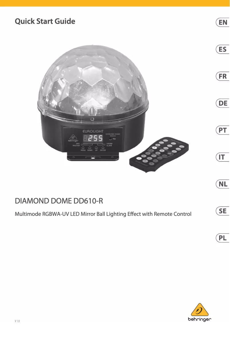 Page n°1 - Manuel utilisateur Behringer Diamond Dome DD610-R