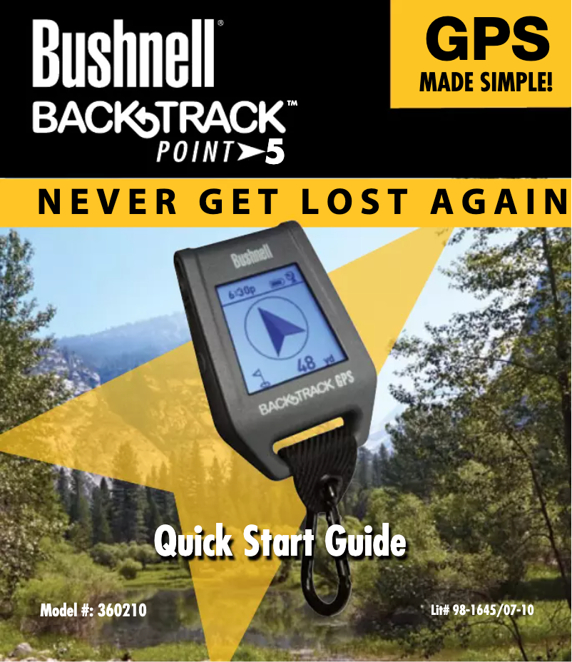 Page n°1 - Manuel utilisateur Bushnell BacktTrack Point 5