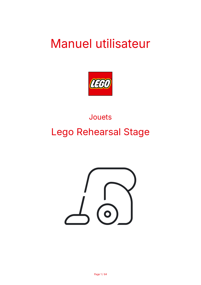Page n°1 - Manuel utilisateur Lego Rehearsal Stage