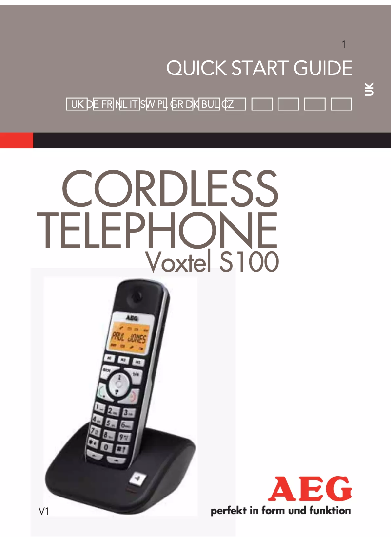 Imagen de la primera página del manual del dispositivo Voxtel S100