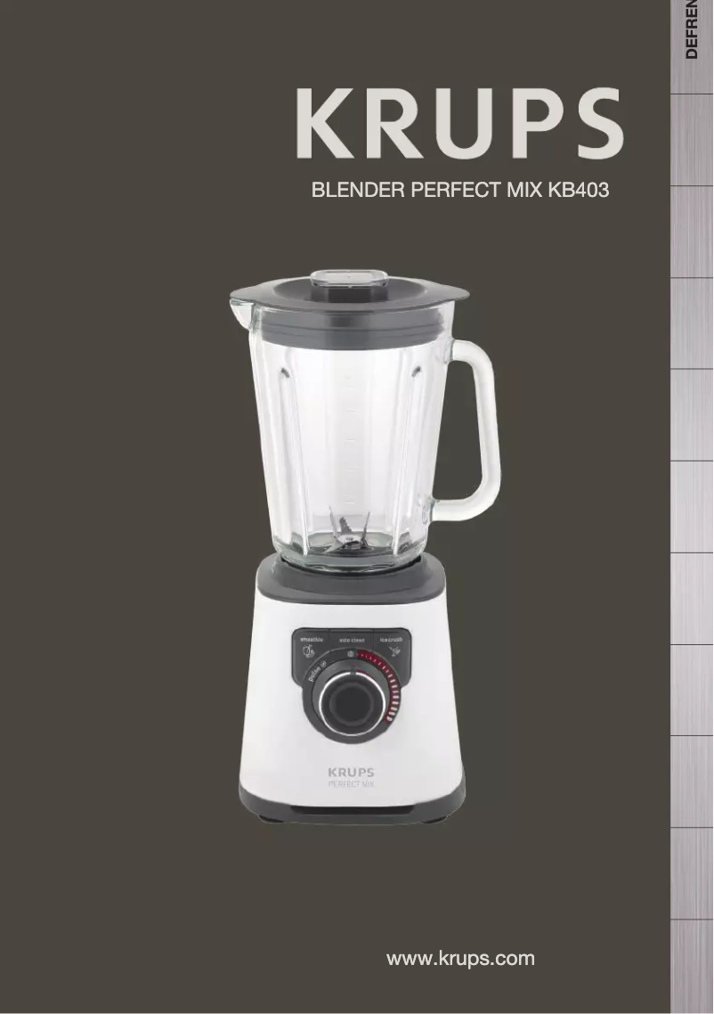 Page n°1 - Manuel utilisateur Krups Perfectmix+