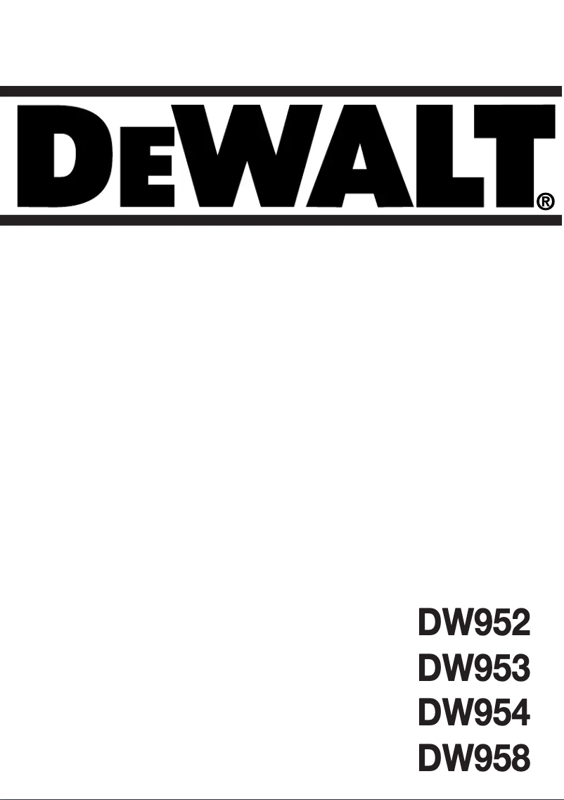 Page 1 de la notice Manuel utilisateur DeWalt DW958