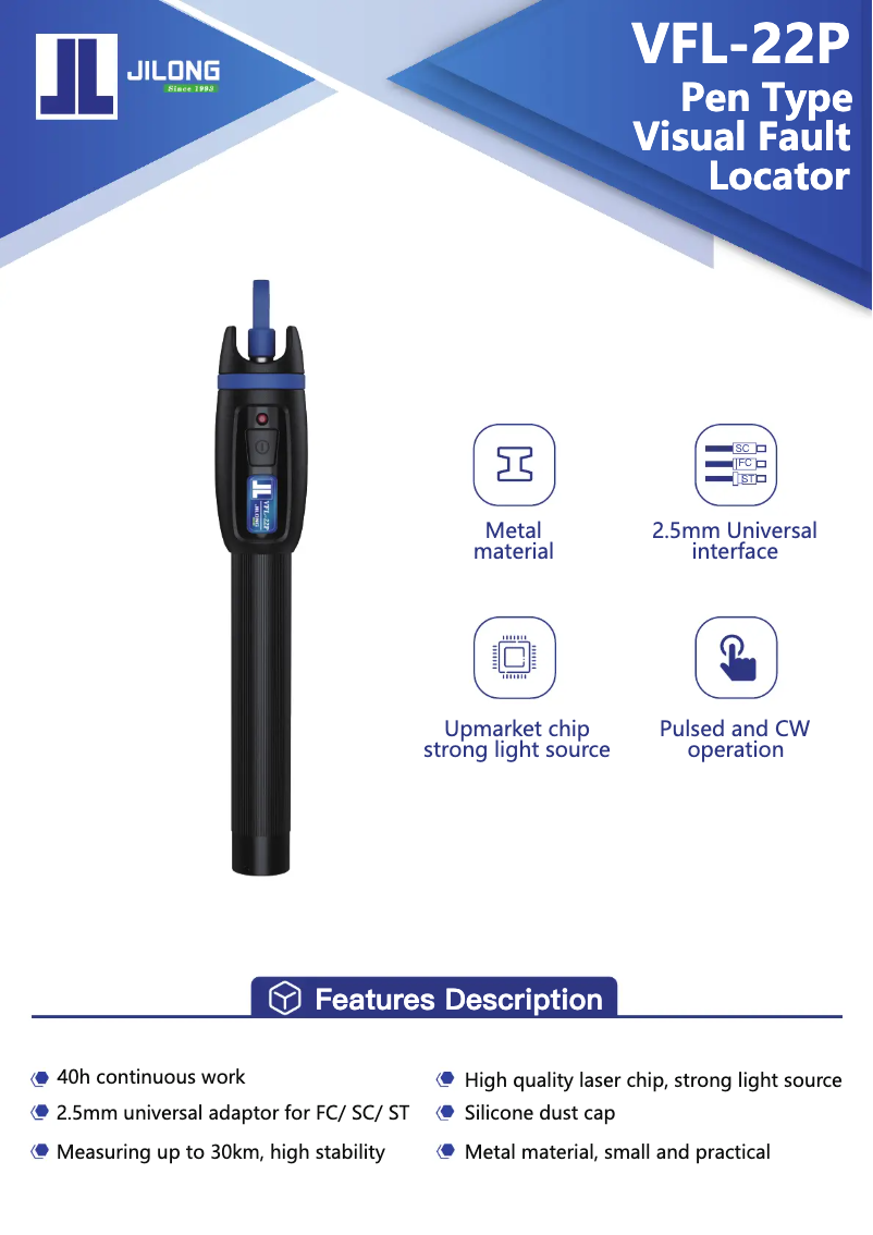 Page 1 de la notice Manuel utilisateur JILONG VFL-22P