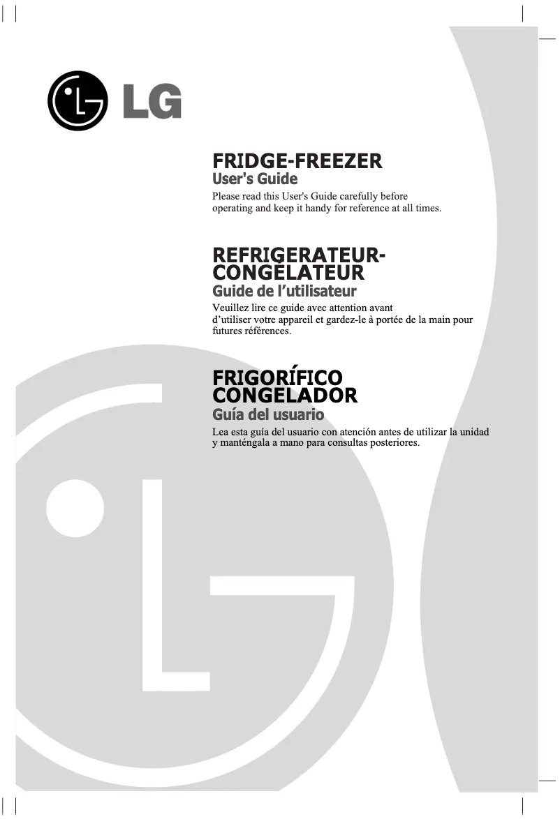 Page 1 de la notice Manuel utilisateur LG GR-F4290BQA