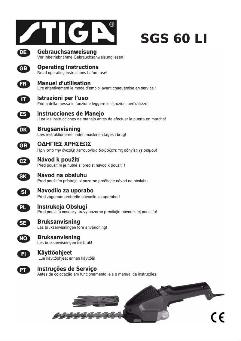 Page n°1 - Manuel utilisateur Stiga SGS 60 Li