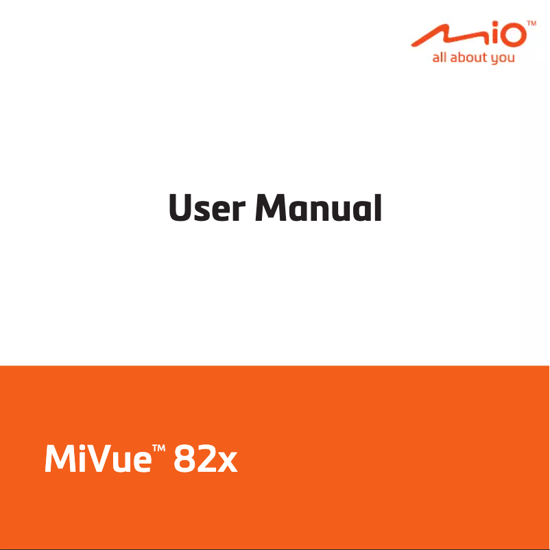 Page 1 de la notice Manuel utilisateur Mio Mivue 821