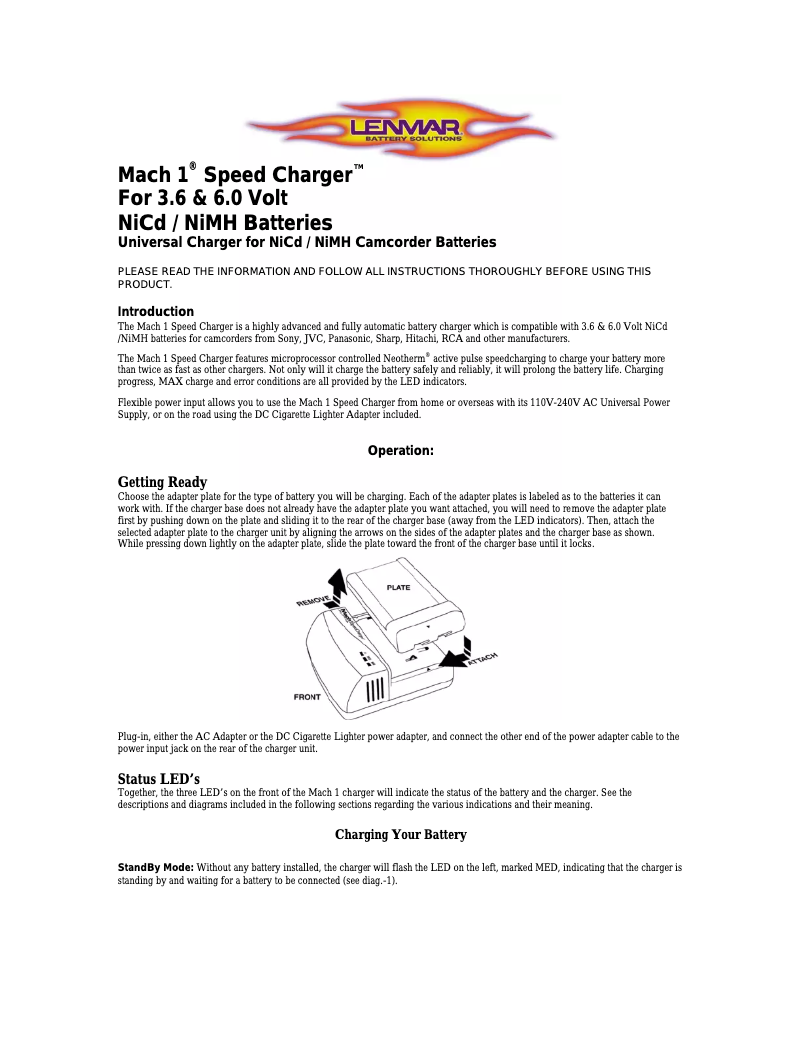 Page 1 de la notice Manuel utilisateur Lenmar MSC366