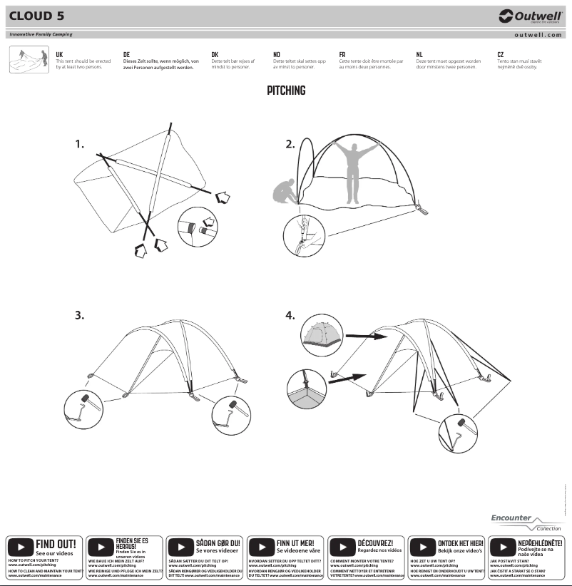 Página 1 del manual Guía de instalación Outwell Cloud 5