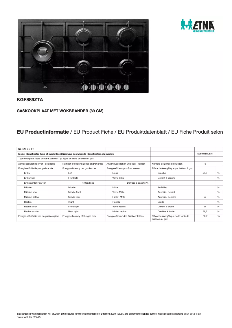 Image de la première page du manuel de l'appareil KGF889ZTA