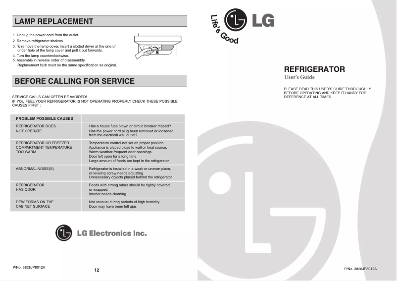Page n°1 - Manuel utilisateur LG GN-241RLS