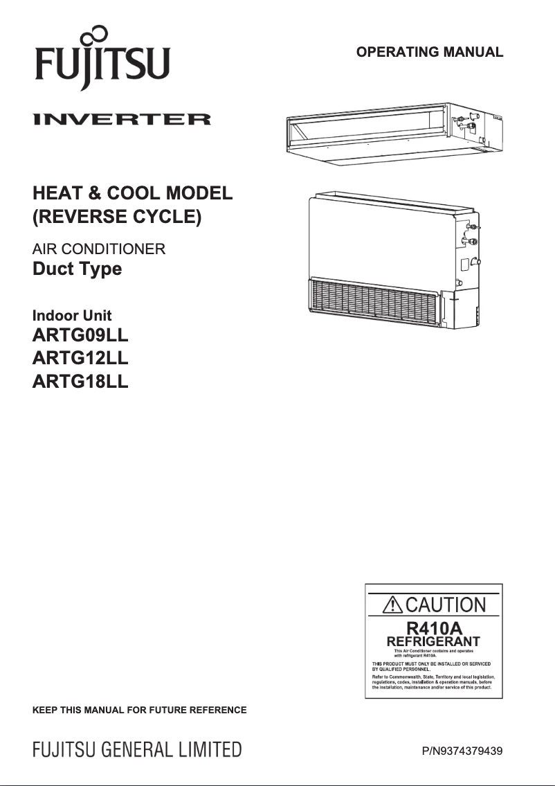 Image de la première page du manuel de l'appareil ARTG09LLLB