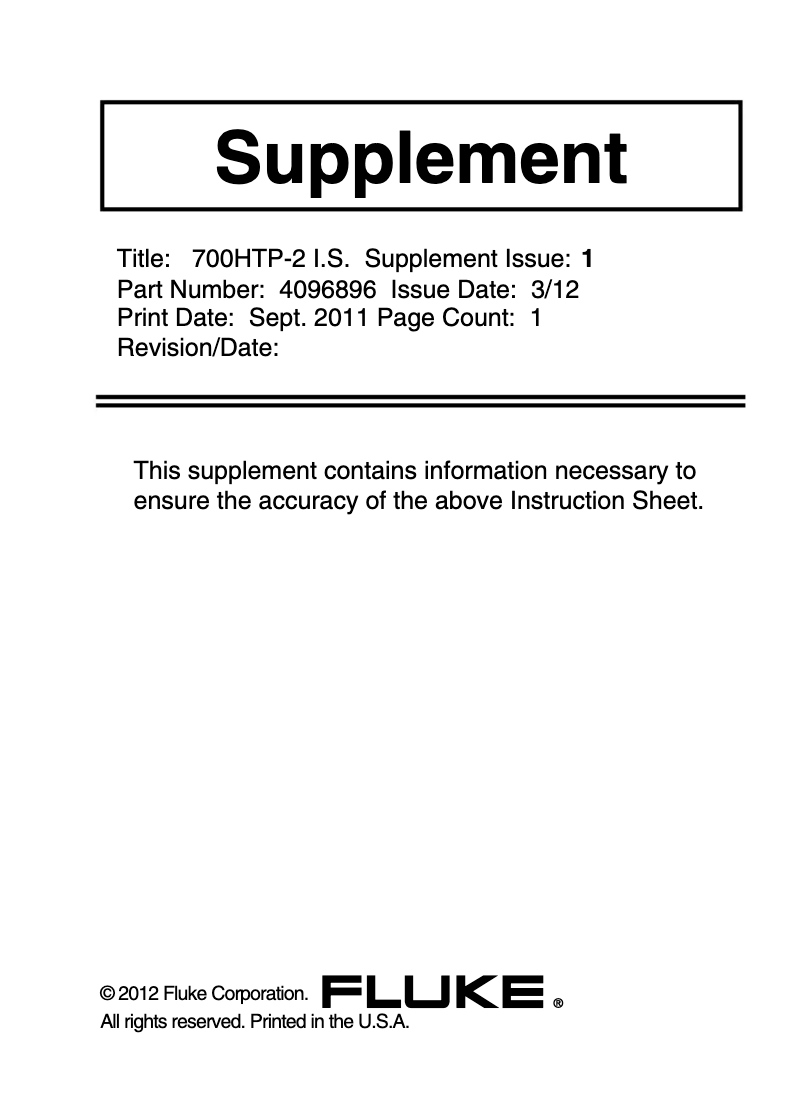 Image de la première page du manuel de l'appareil 700HTP-2