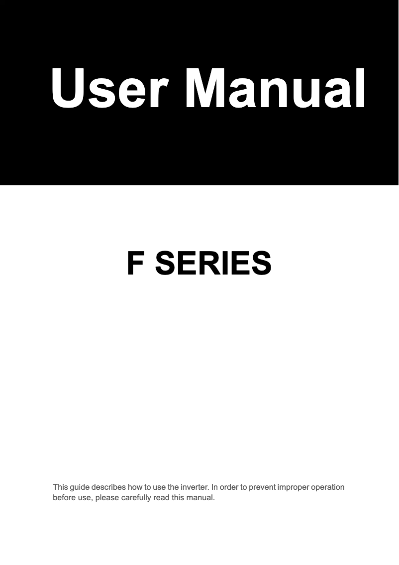 Image de la première page du manuel de l'appareil F5000