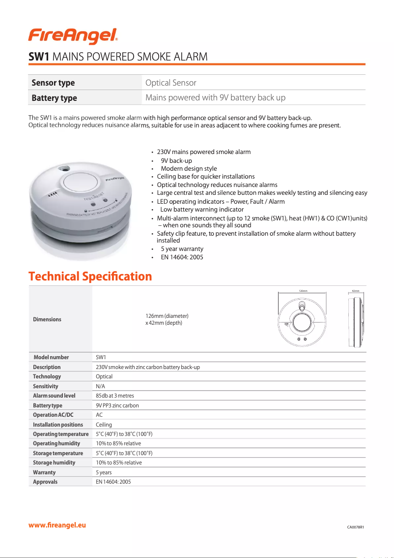 Image de la première page du manuel de l'appareil SW1-R