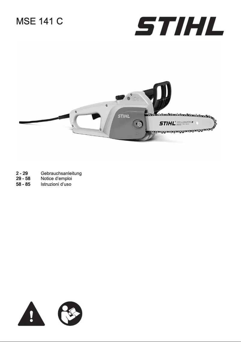Page n°1 - Manuel utilisateur Stihl MSE 141 C