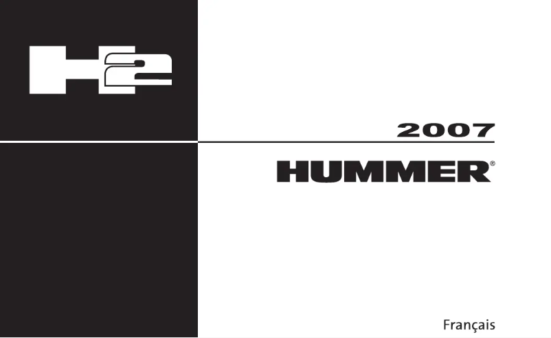 Page 1 de la notice Manuel utilisateur Hummer H2 (2007)