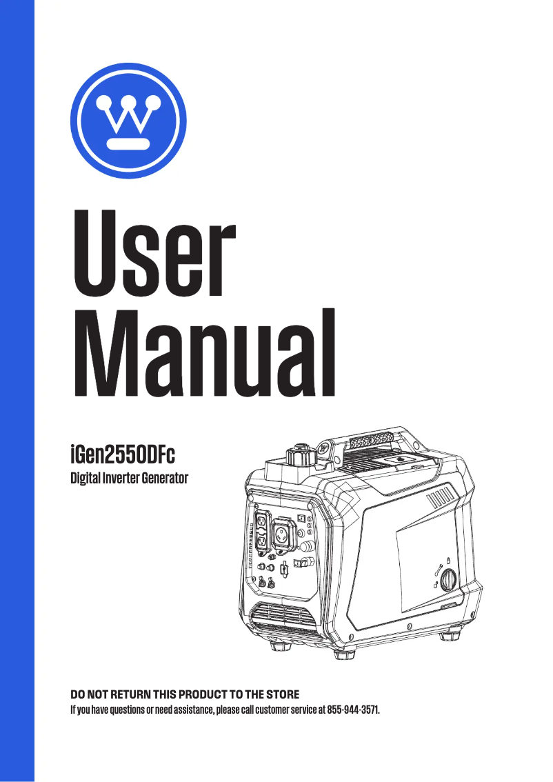 Page n°1 - Manuel utilisateur Westinghouse iGen2550DFc