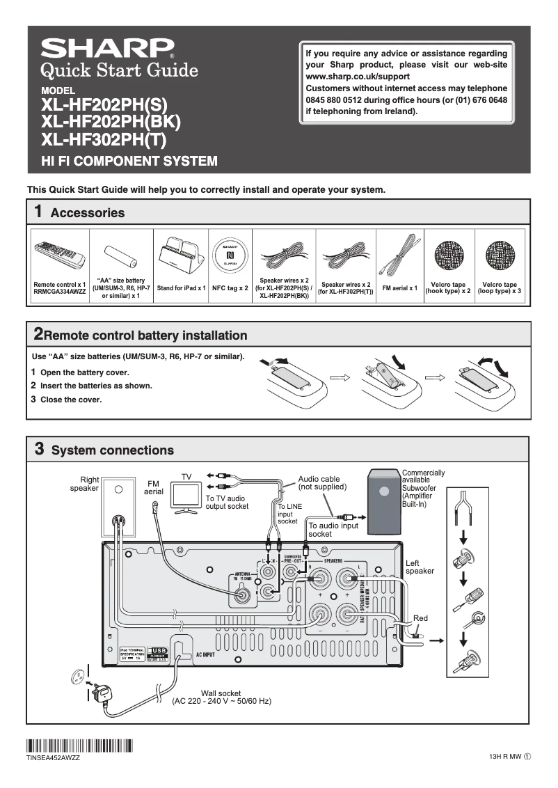 Page 1 de la notice Manuel utilisateur Sharp XL-HF302PHT