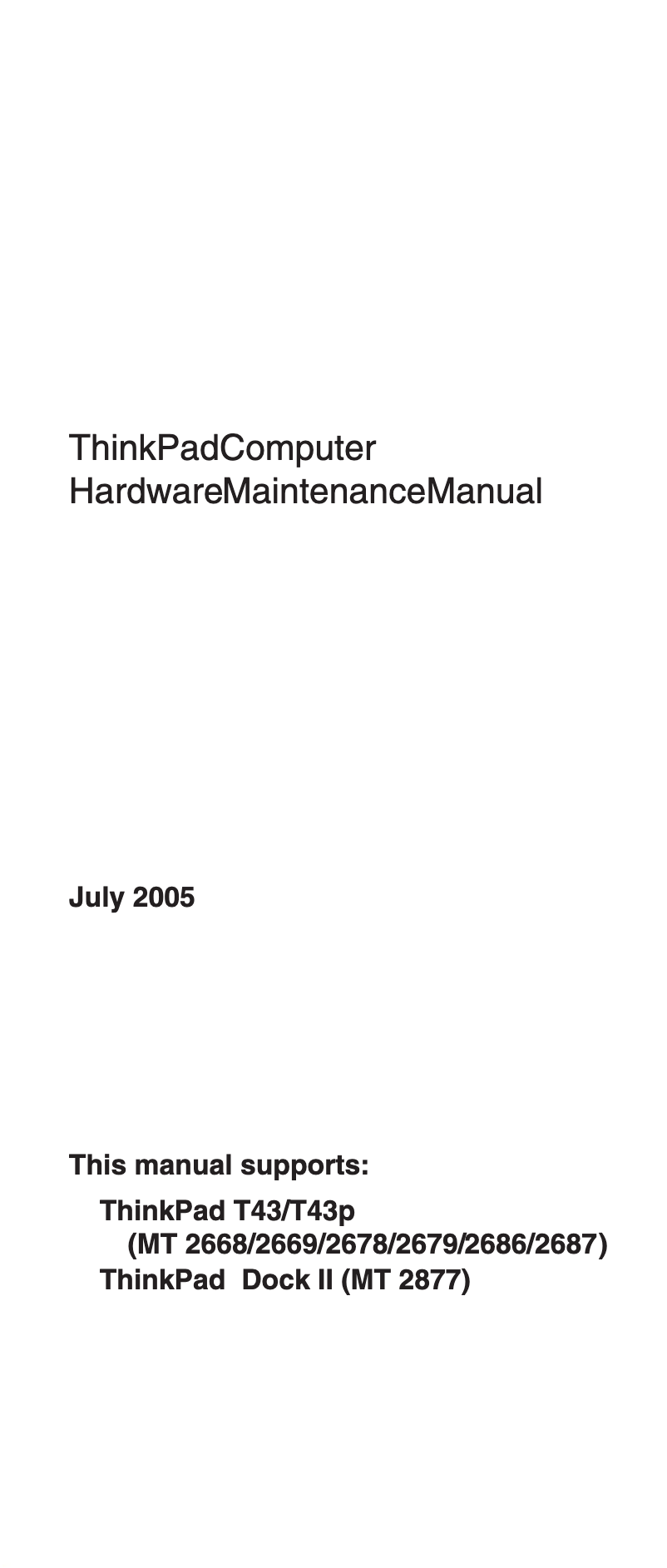 Página 1 del manual Manual de usuario Lenovo ThinkPad T43