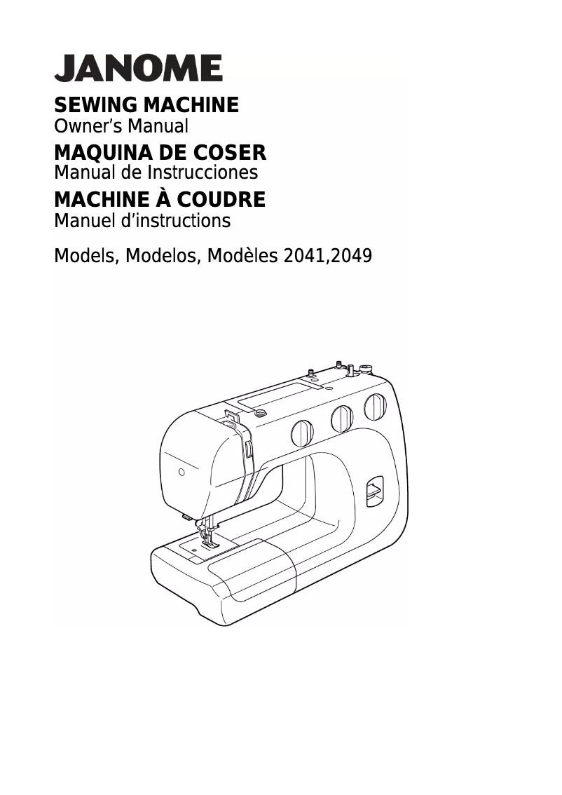 Page n°1 - Manuel utilisateur Janome 2041