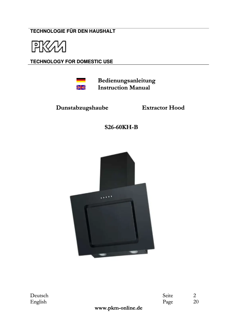 Image de la première page du manuel de l'appareil S26-60KH-B