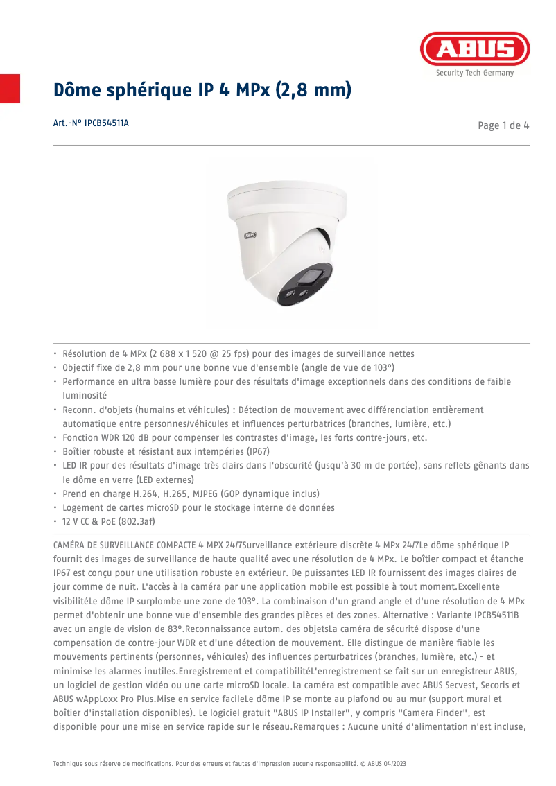 Image de la première page du manuel de l'appareil IPCB54511A