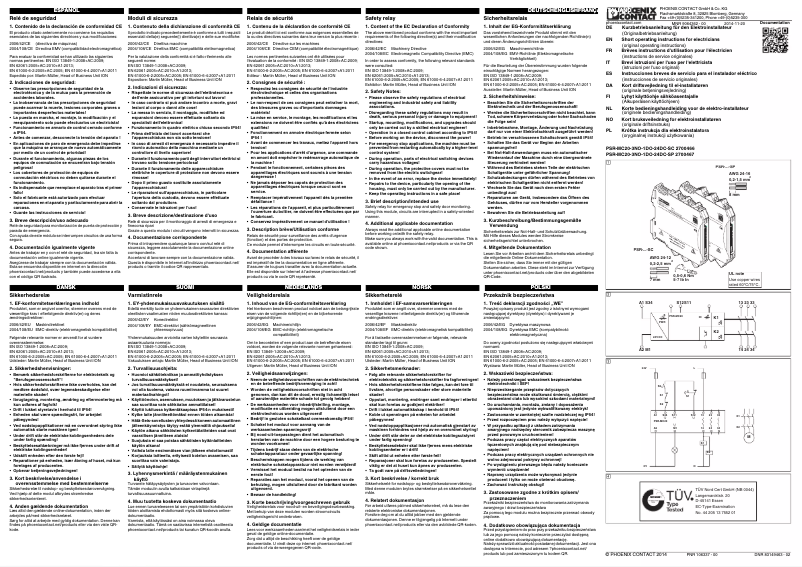 Page n°1 - Manuel utilisateur Phoenix Contact PSR-MC20-3NO-1DO-24DC-SC