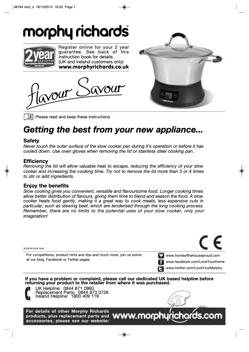 Image de la première page du manuel de l'appareil Supreme 48787EE