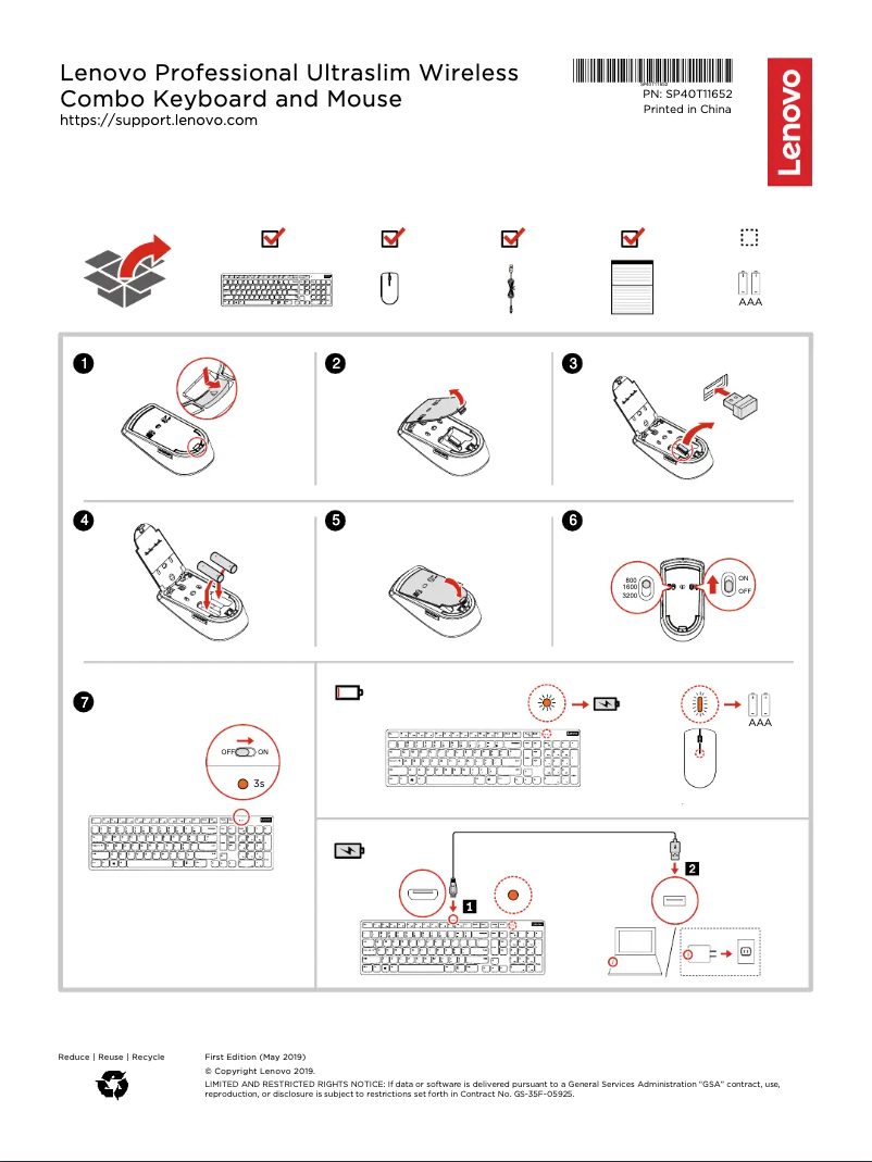 Page 1 de la notice Manuel utilisateur Lenovo 4X30T25791