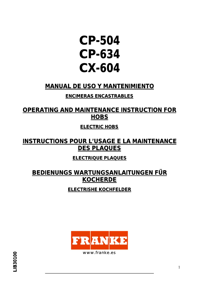 Image de la première page du manuel de l'appareil CX 604