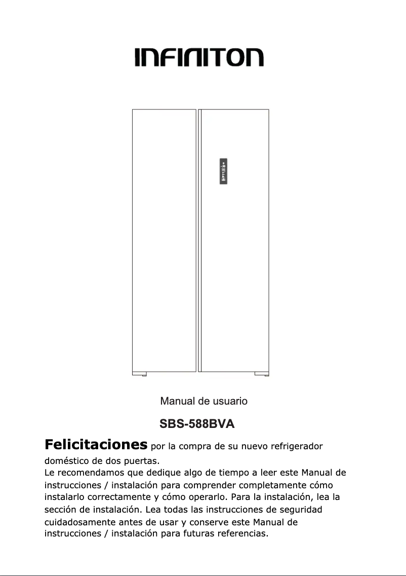 Page n°1 - Manuel utilisateur Infiniton SBS-588 BVA